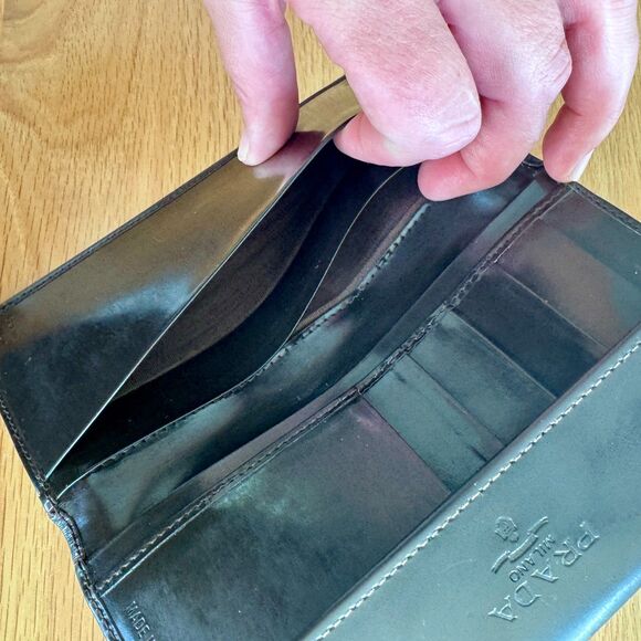Prada Spazzolato Long Tri-Fold Leather Wallet - Picture 4 of 9